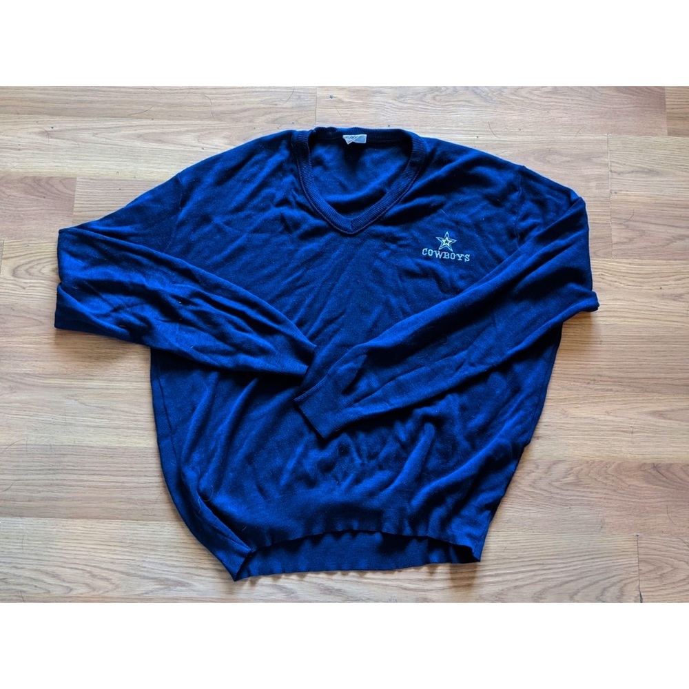 Vintage NFL Cowboys V-neck Sweater - Picture 2 of 3